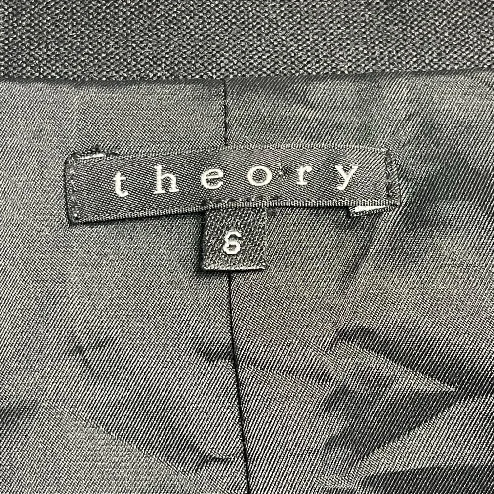 Theory Women's Black 100% Leather Pencil Zip Up Skirt Size 6 - Picture 4 of 6